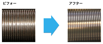 切刃ユニットを分解清掃ビフォーアフター